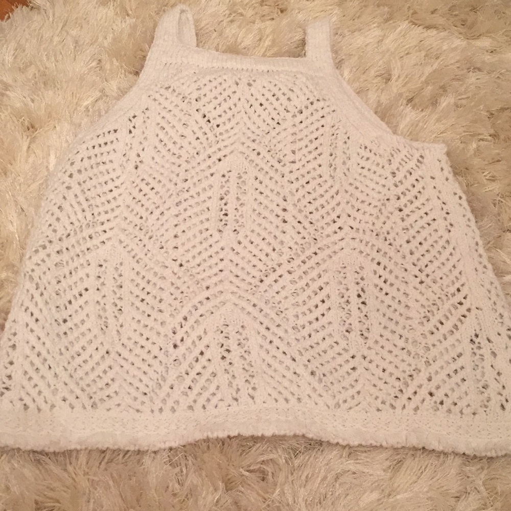 White Crocheted Abercrombie Kids Tank Top